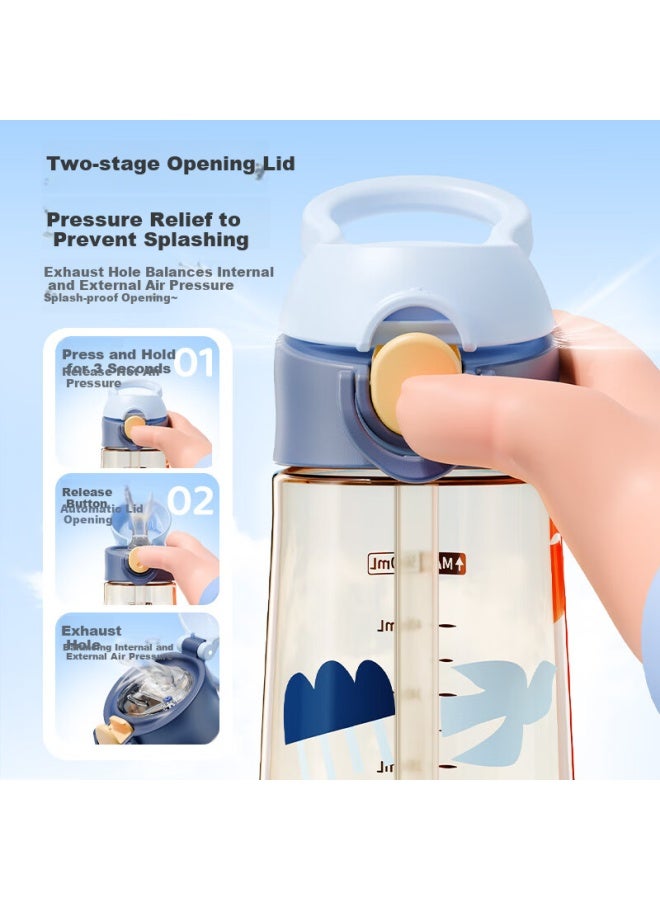 Tomimitsu Fuguang Plastic Cup, Children's Water Bottle, Ppsu Straw Cup, For Toddlers, Primary School Students, Pregnant Women, Infants, Kindergarten Cup, 560ml - Image 2