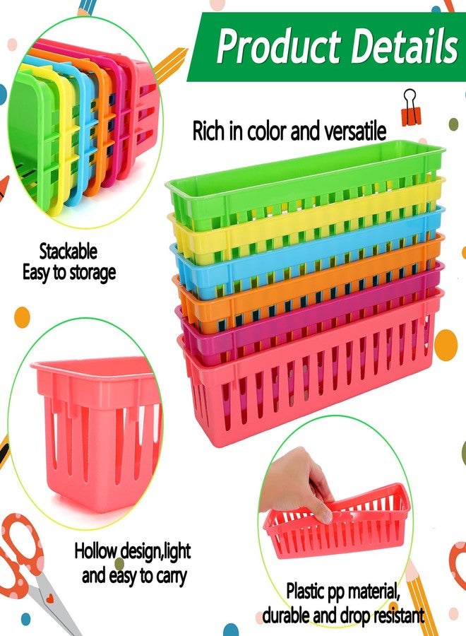 Vyndicca Pencil Organizer Tray - 24 Pack Plastic Classroom Pencil Holder, Small Trays, Colorful Crayon Storage for Classroom & Office, 9.3 L x 2.2 W x 2.4 H - Image 3