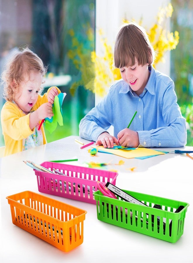 Vyndicca Pencil Organizer Tray - 24 Pack Plastic Classroom Pencil Holder, Small Trays, Colorful Crayon Storage for Classroom & Office, 9.3 L x 2.2 W x 2.4 H - Image 5