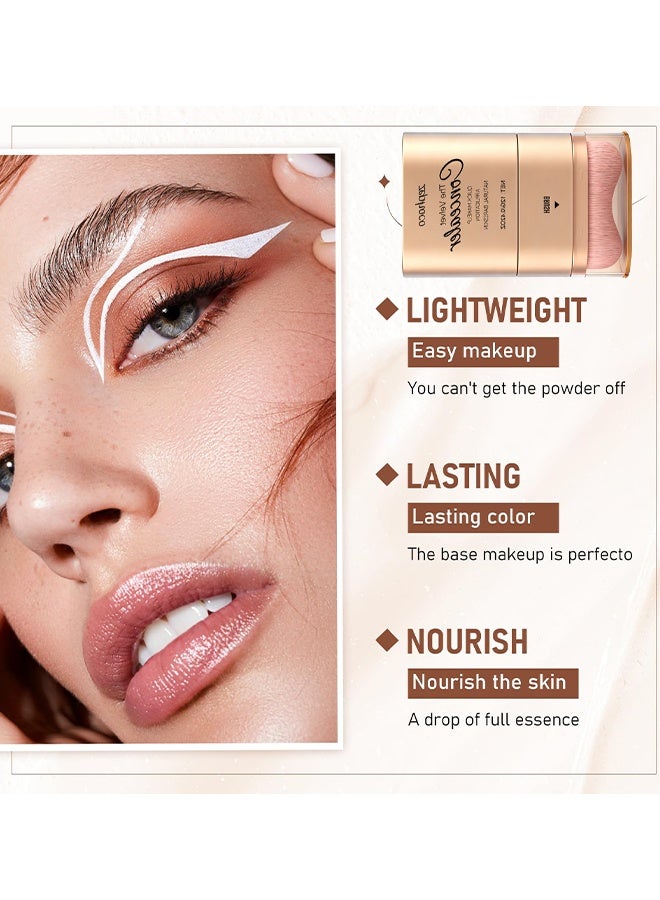 zephoco The Velvet Concealer, 2 In 1 Dual-Ended Long-Lasting Concealer Korean Foundation Contour Stick, Waterproof Contouring Foundation With Brush, Full Coverage Matte Finish For Face Makeup, Lightweight, Waterproof, Covers Blemishes (Dark Skin) - Image 4
