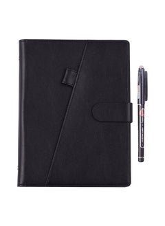 2-Piece Erasable Pen Reusable Smart Notebook Set Black
