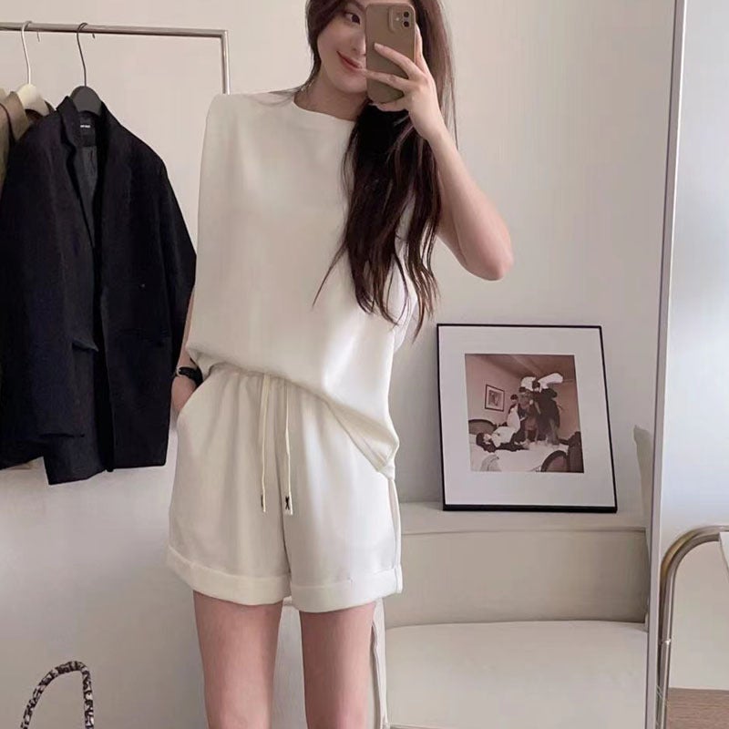 MOTIE Slim-Fit Sleeveless Vest  Casual Sports Suit for Women Summer Gray Green - Image 2