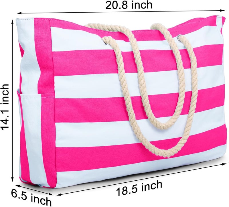 Becokan Beach Bags for Women, Large Waterproof Beach Tote Bag with Zipper Beach Bags Waterproof Sandproof Swim Pool Bag Large Tote - Image 4