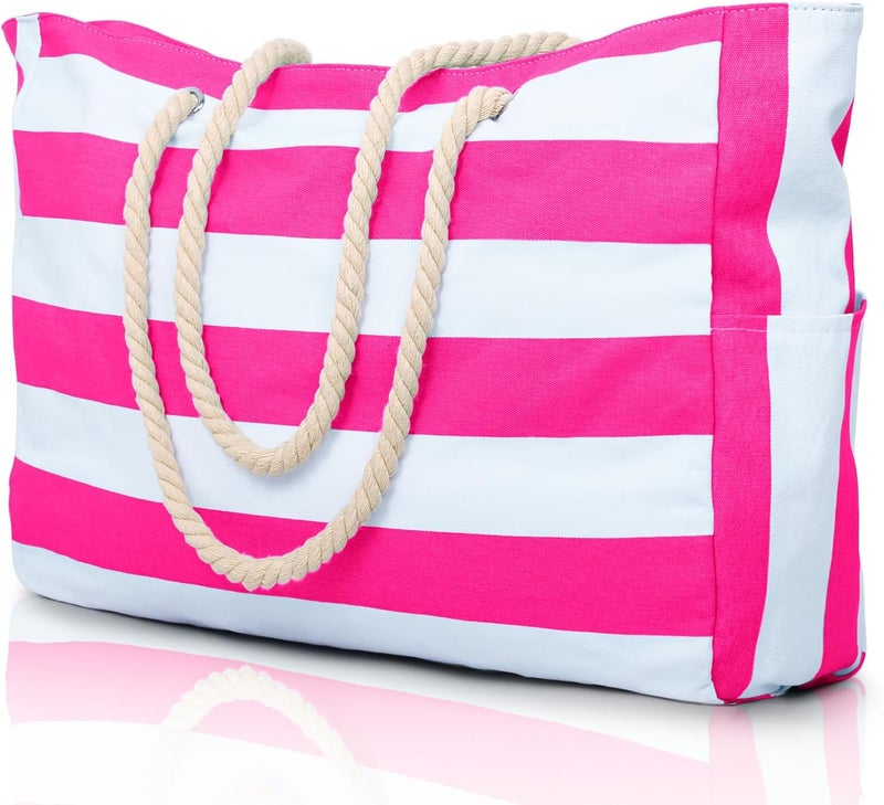 Becokan Beach Bags for Women, Large Waterproof Beach Tote Bag with Zipper Beach Bags Waterproof Sandproof Swim Pool Bag Large Tote - Image 1
