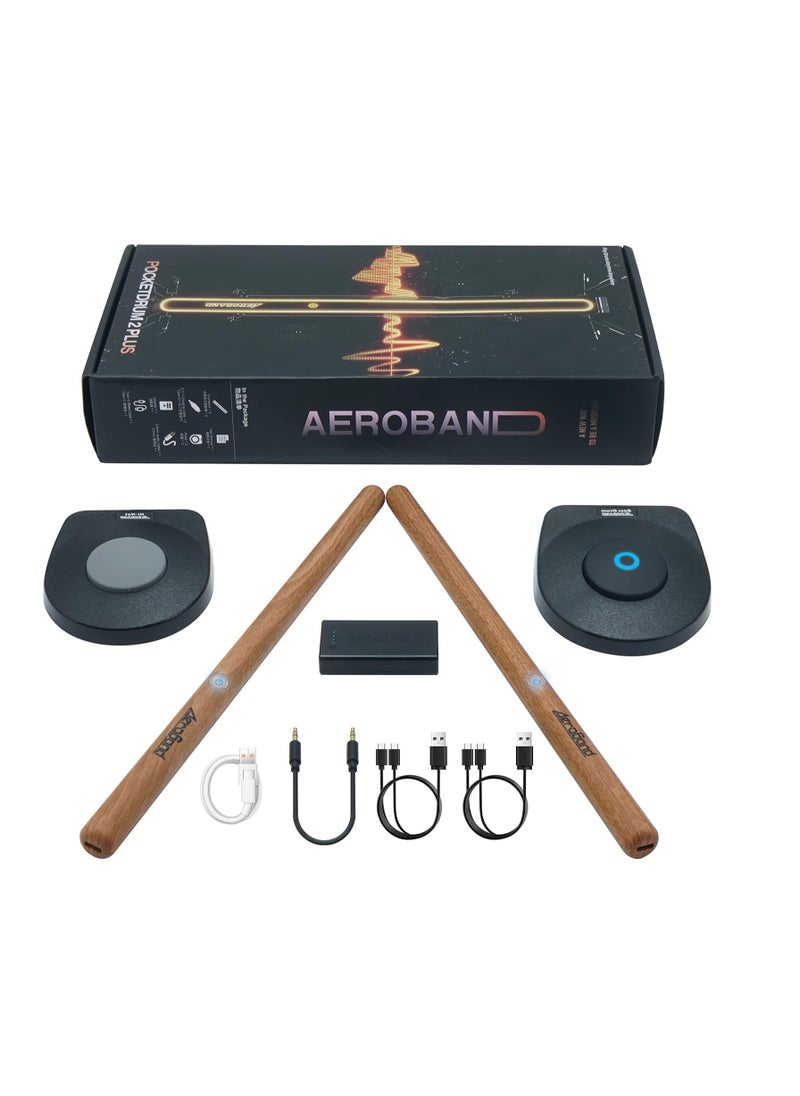 AeroBand - AeroBand PocketDrum 2 Plus Electric Air Drum Kit Air Drumsticks with Drumsticks, Pedals, Bluetooth, USB MIDI Function, Electronic Drums for Adults, Kids, Gift - Image 1