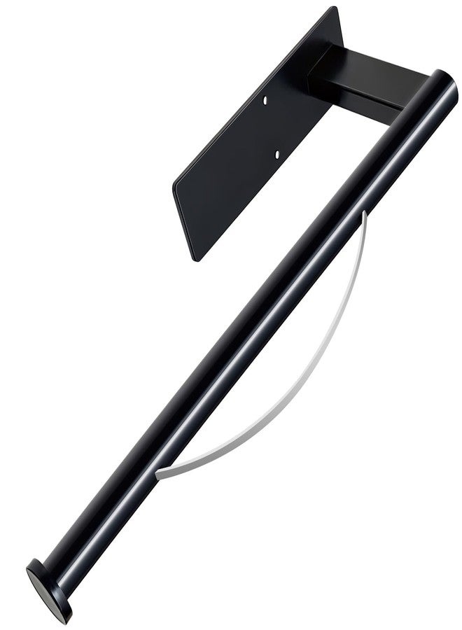 OBODING Paper Towel Holder Under Cabinet, Single Hand Operable Tearing Off Paper with Damping Effect, Both Available in Adhesive and Screws, Stainless Steel (Black) - Image 1