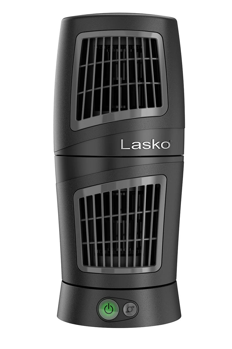 Lasko 12" Twist-Topâ„¢ 3-Speed Portable Tower Table Fan Widespread Oscillation for Bedroom, Office, Black, 4911 - Image 2