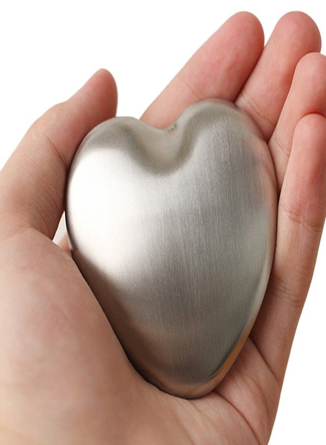 Kingzhuo Portable Magic Soap Odor Remover Bar Magic Odor Absorber Heart Shape 304 Stainless Steel Soap for Kitchen Effectively Eliminate Smell Like Fish, Onion and Garlic Silver - Image 1