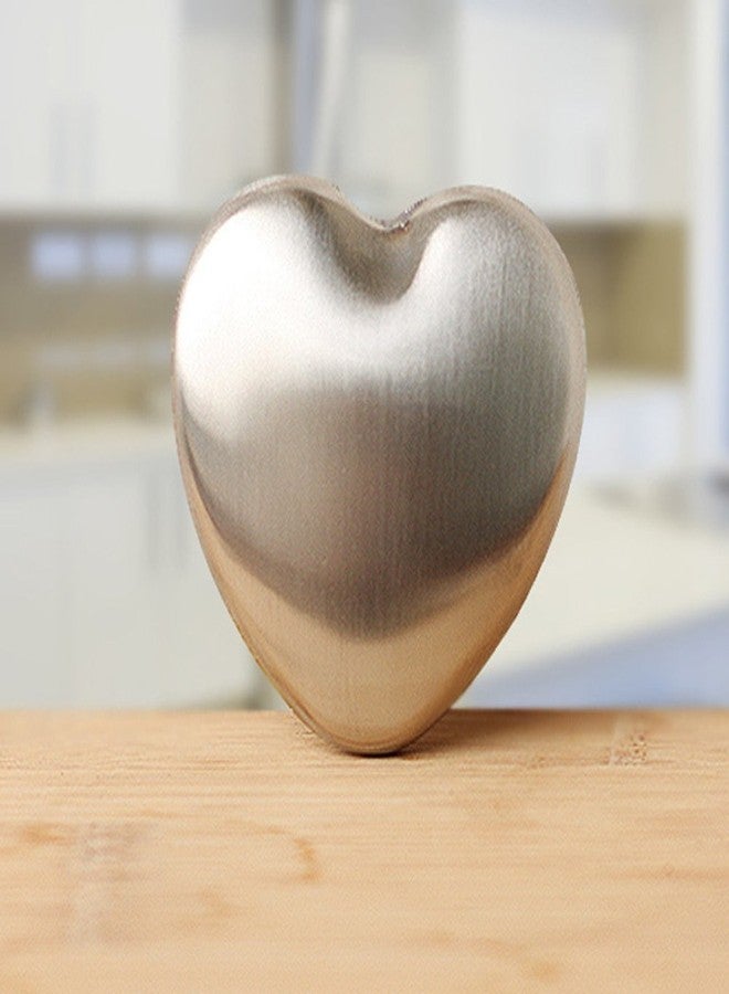 Kingzhuo Portable Magic Soap Odor Remover Bar Magic Odor Absorber Heart Shape 304 Stainless Steel Soap for Kitchen Effectively Eliminate Smell Like Fish, Onion and Garlic Silver - Image 4