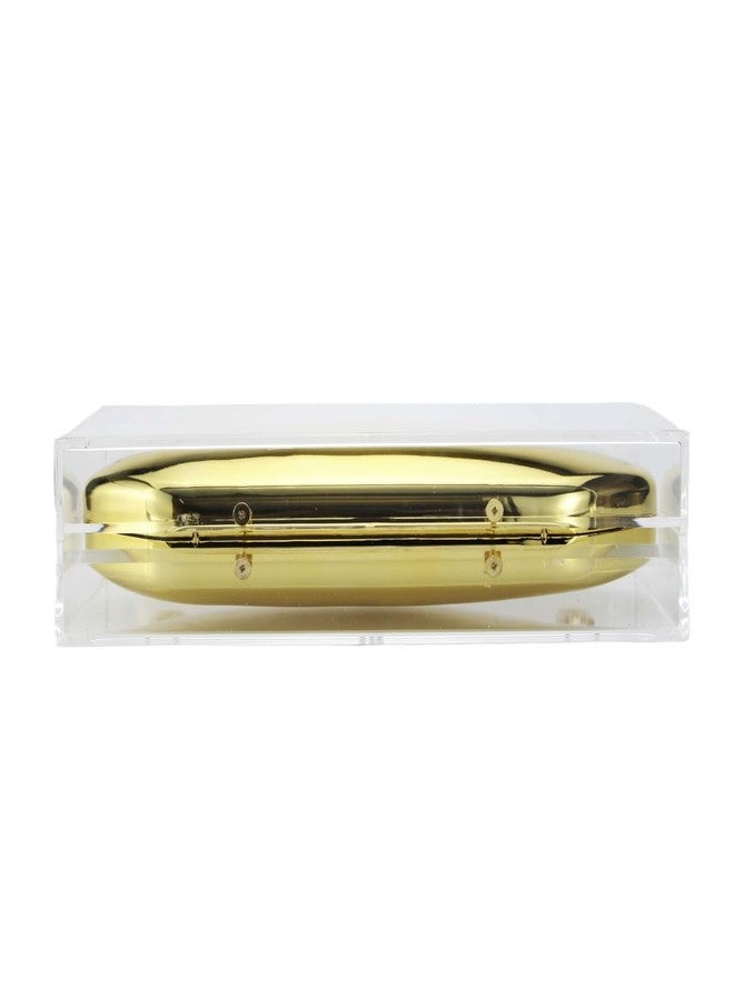 DEBIMY Women Acrylic Evening Bag Novelty Clear Shell Shape Clutch Purse Metallic Shoulder Crossbody Bag for Casual Formal, Gold - Image 4