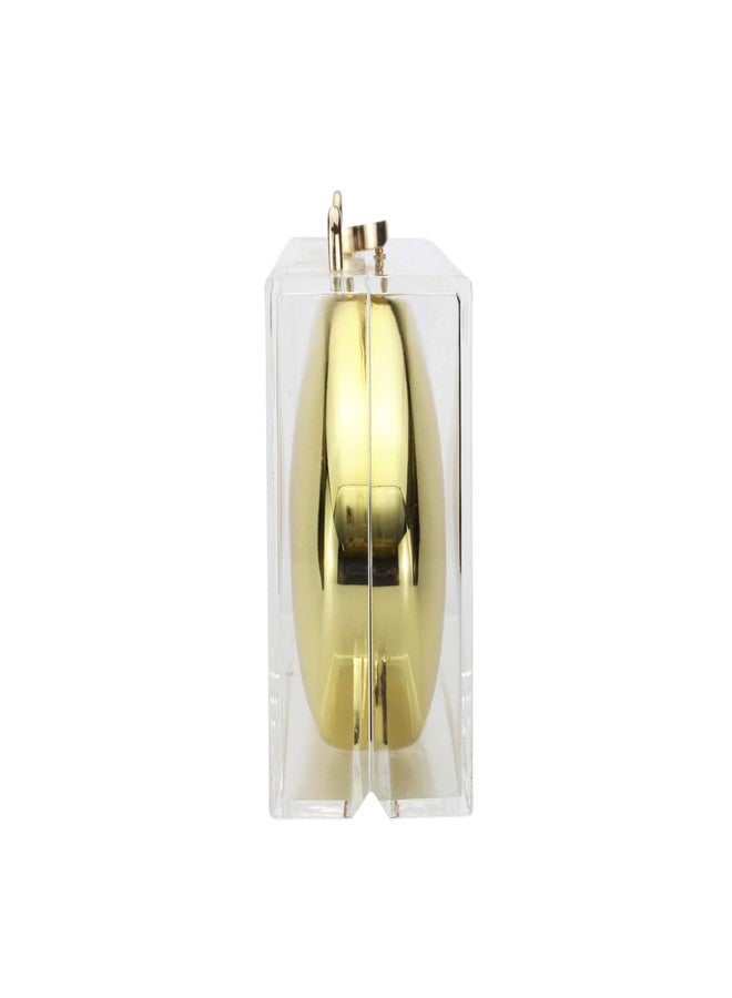 DEBIMY Women Acrylic Evening Bag Novelty Clear Shell Shape Clutch Purse Metallic Shoulder Crossbody Bag for Casual Formal, Gold - Image 3
