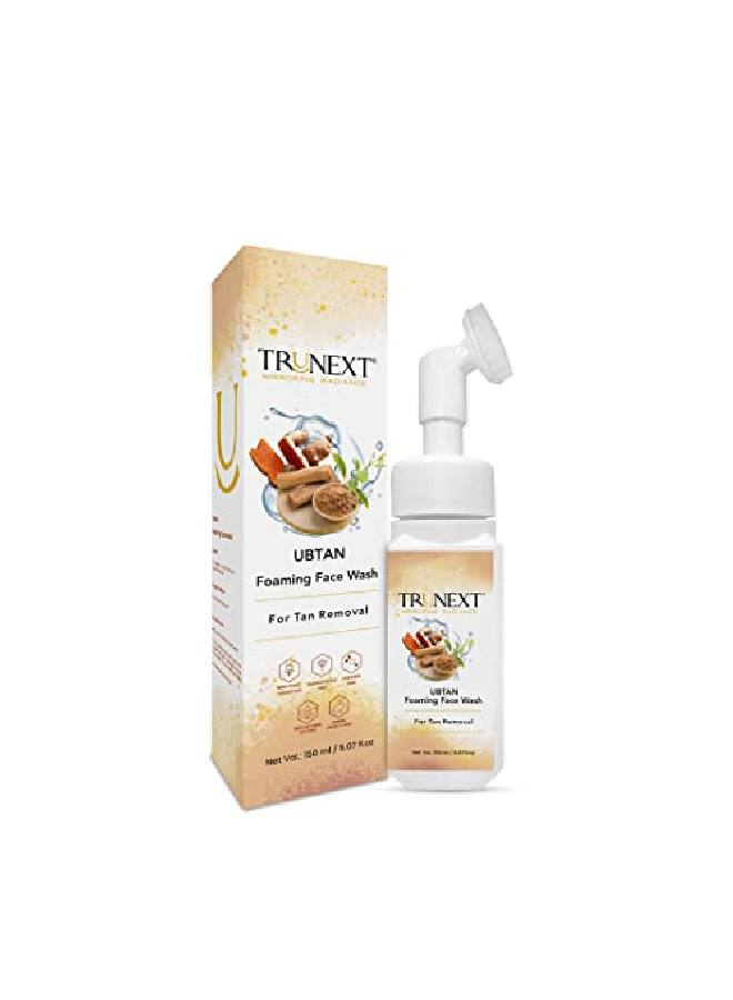 TRUNEXT UBTAN FOAMING FACE WASH WITH A BUILD IN FACE BRUSH FOR TAN REMOVAL 150 ml - Image 3