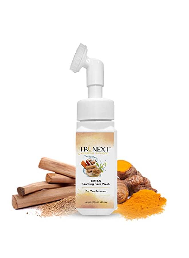 TRUNEXT UBTAN FOAMING FACE WASH WITH A BUILD IN FACE BRUSH FOR TAN REMOVAL 150 ml - Image 1