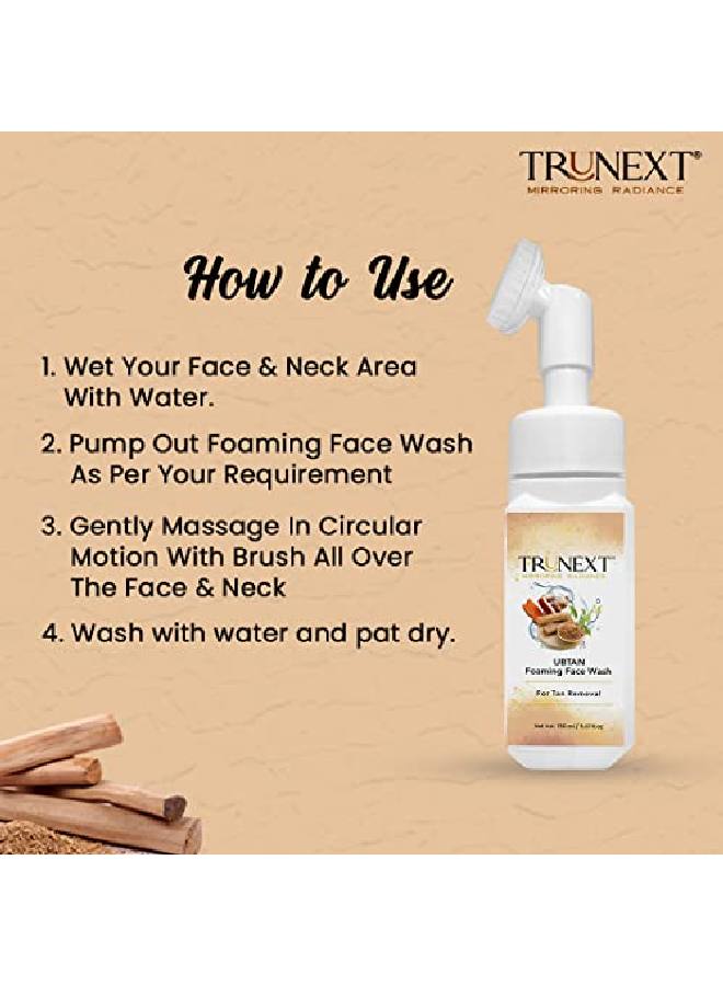 TRUNEXT UBTAN FOAMING FACE WASH WITH A BUILD IN FACE BRUSH FOR TAN REMOVAL 150 ml - Image 5