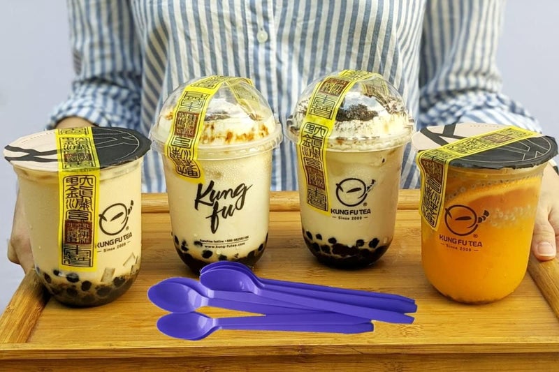 Gmark 50pc 75 Extra Long Plastic Purple Spoons Ice Cream Spoons Dessert Spoons GM1119 - Image 4
