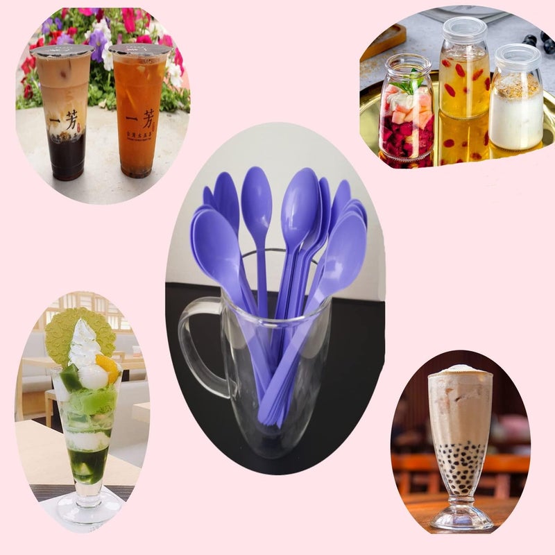 Gmark 50pc 75 Extra Long Plastic Purple Spoons Ice Cream Spoons Dessert Spoons GM1119 - Image 3