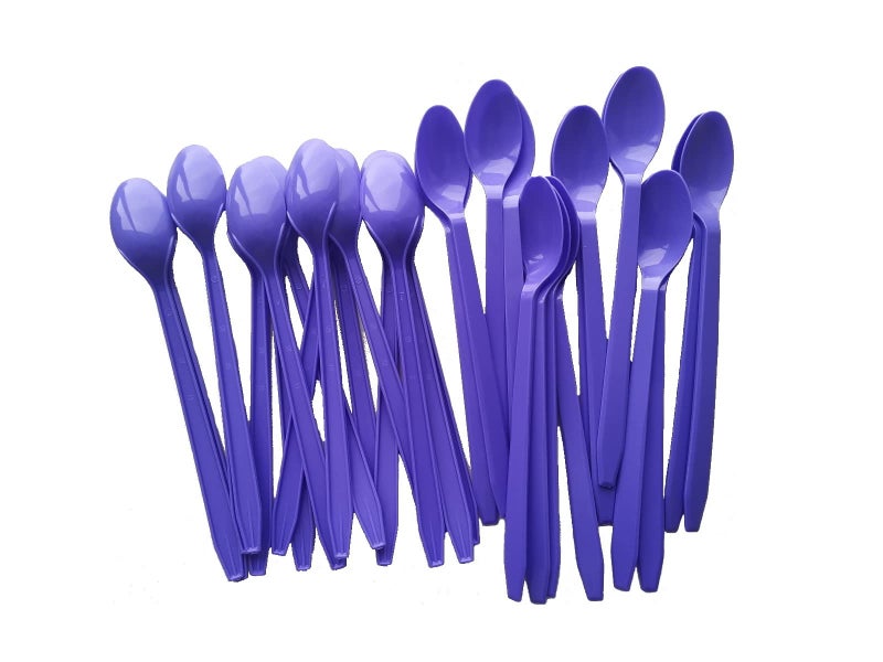 Gmark 50pc 75 Extra Long Plastic Purple Spoons Ice Cream Spoons Dessert Spoons GM1119 - Image 1
