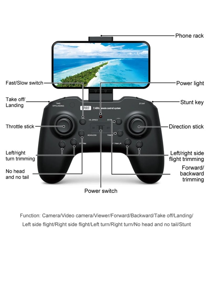 BlueFire B2 Spirit Stealth Bomber RC Drone with WiFi FPV Camera – 2.4GHz Long Range Remote Control Airplane, Automatic Hover, Gyro Stabilization, Assisted Landing, 360° Stunts, Realistic B-2 Replica Electric RC Plane, Easy to Fly for Beginners & Experts - Image 3