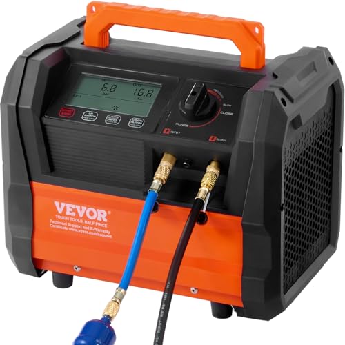 VEVOR Refrigerant Recovery Machine, 1 HP Dual Cylinder Portable AC Recovery Machine with 3000rpm Brushless Motor, Freon Refrigerant Recycling Tool for Automotive, Air Condition, Household HVAC - Image 1