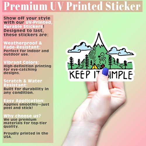 KCD Keep It Simple Mountain Forest Vinyl Decal Sticker | Cars Trucks Vans SUVs Walls Cups Laptops | 5 Inch | Full Color Printed and Laminated | KCD2661 - Image 3