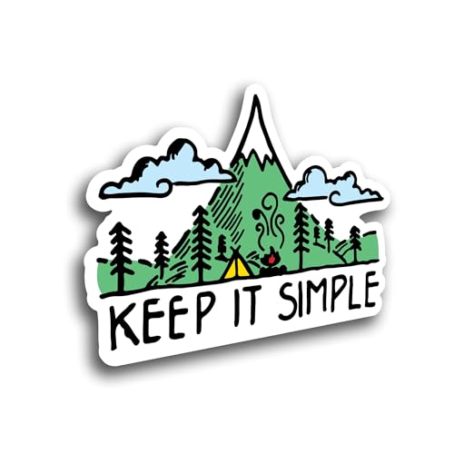 KCD Keep It Simple Mountain Forest Vinyl Decal Sticker | Cars Trucks Vans SUVs Walls Cups Laptops | 5 Inch | Full Color Printed and Laminated | KCD2661 - Image 1