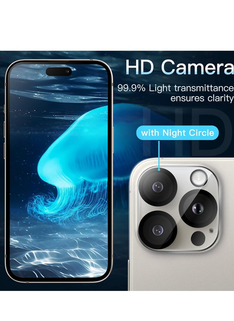 vesus 3-Pack Camera Lens Protector for iPhone 16 Pro (6.3-Inch) & iPhone 16 Pro Max (6.9-Inch) â€“ 9H Tempered Glass, Anti-Scratch, Case Friendly, HD Clear, Night Mode Compatible - Image 5