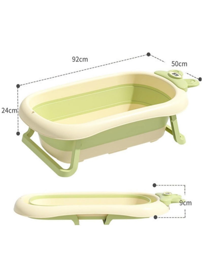 Baby Bathtub, PortableBaby Bath, Foldable Toddler Bath with Baby Mat, Baby Bath Essentials for NewbornsAged 0-3 Years (Green)