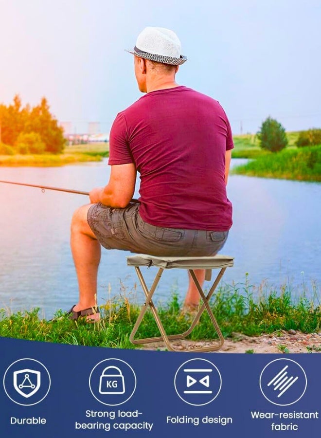 Chase Up Folding Stool, Mini Outdoor Camping Stool, Portable Small Foldable Lightweight Hunting Seat with Zippered Carrying Bag, Folding Slacker Chairs for Fishing Travelling Picnics - Image 2