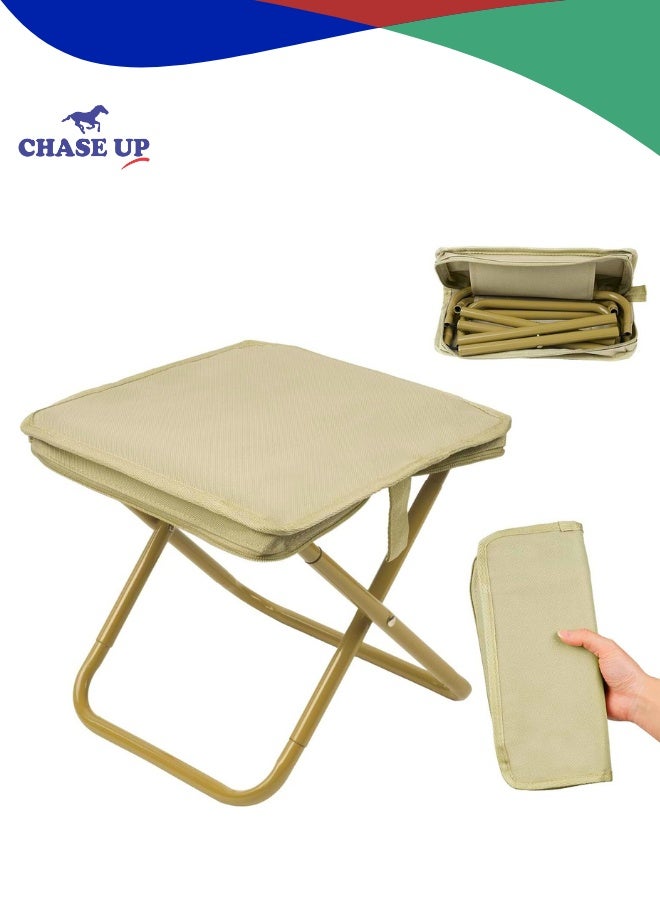 Chase Up Folding Stool, Mini Outdoor Camping Stool, Portable Small Foldable Lightweight Hunting Seat with Zippered Carrying Bag, Folding Slacker Chairs for Fishing Travelling Picnics - Image 1