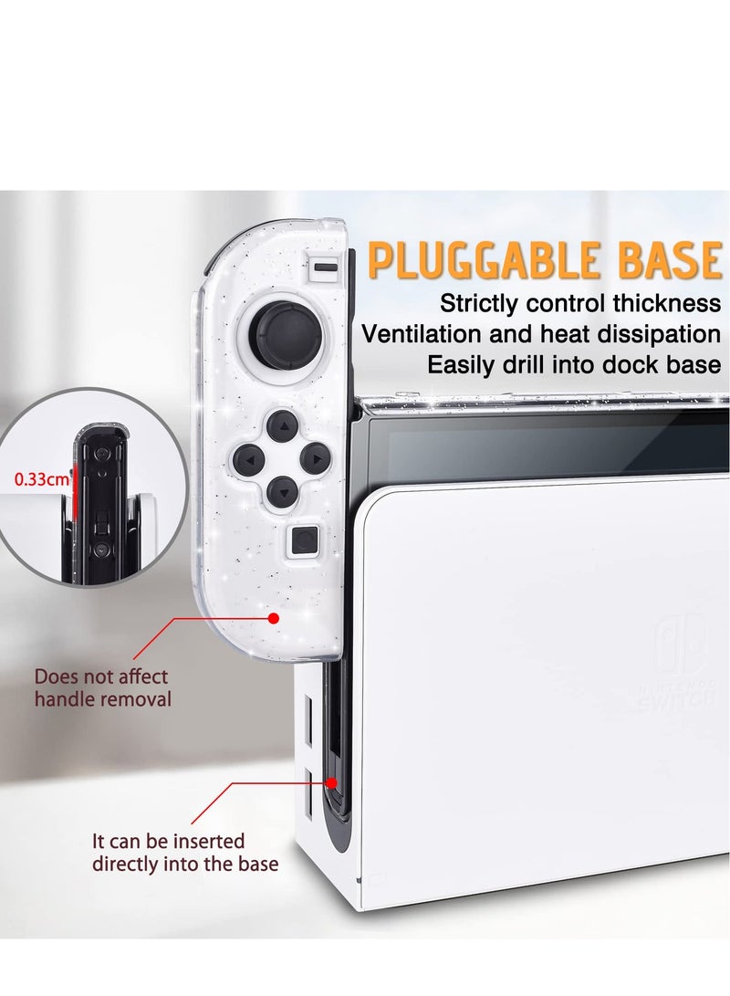 Excefore for Switch OLED Case Glitter Bling Soft TPU Cover with Shock-Absorption and Anti-Scratch Design Crystal - Image 5