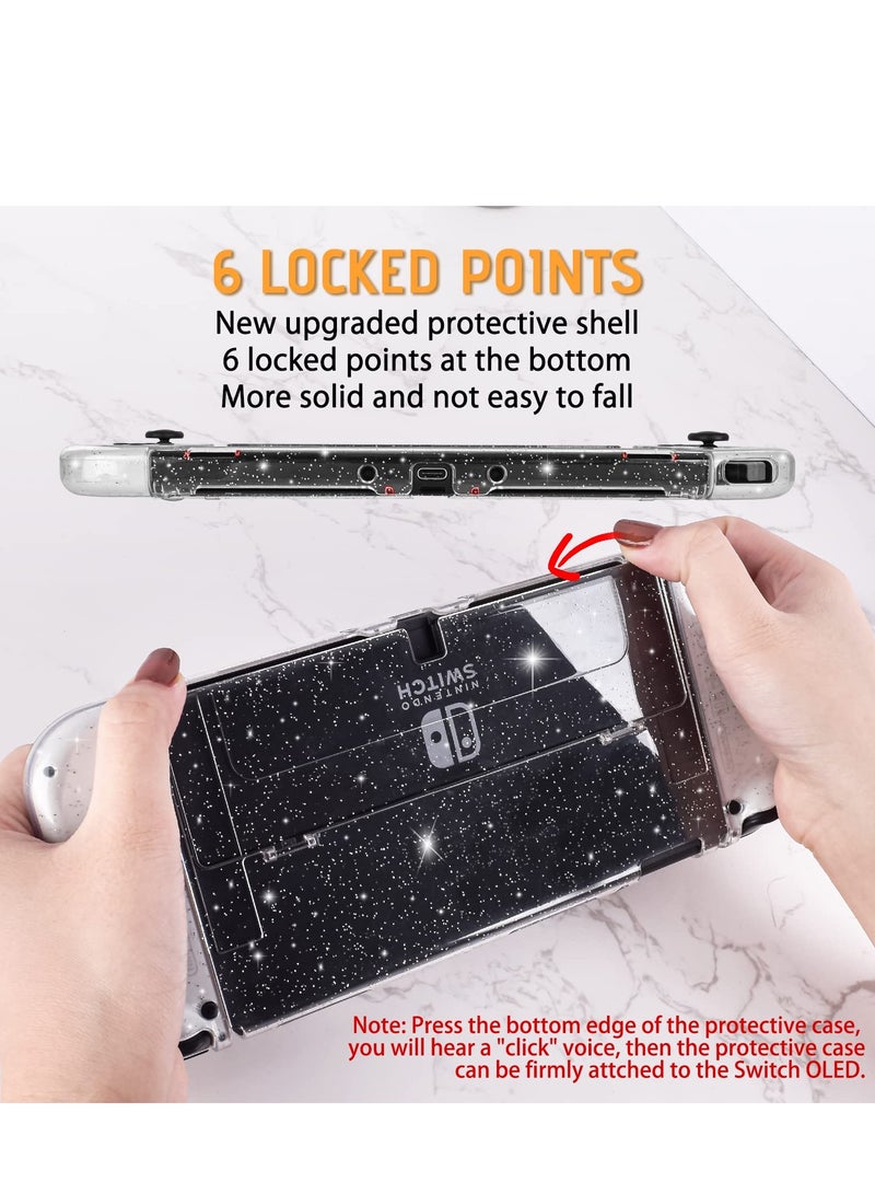 Excefore for Switch OLED Case Glitter Bling Soft TPU Cover with Shock-Absorption and Anti-Scratch Design Crystal - Image 3