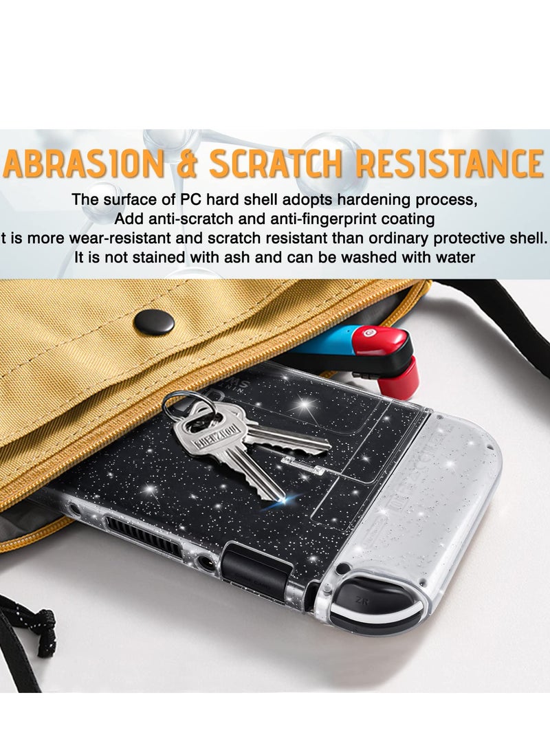 Excefore for Switch OLED Case Glitter Bling Soft TPU Cover with Shock-Absorption and Anti-Scratch Design Crystal - Image 4