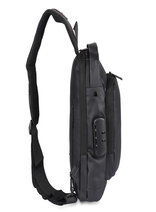Polo Class Sling Bag | Light Weight Waterproof Casual Pu Material Sling Bag - Black - Image 2