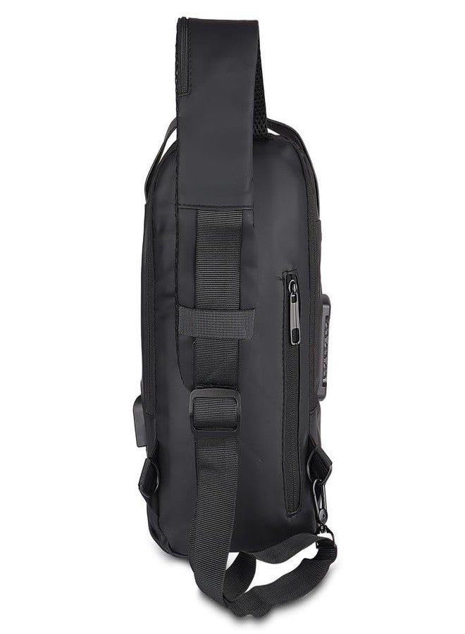 Polo Class Sling Bag | Light Weight Waterproof Casual Pu Material Sling Bag - Black - Image 3