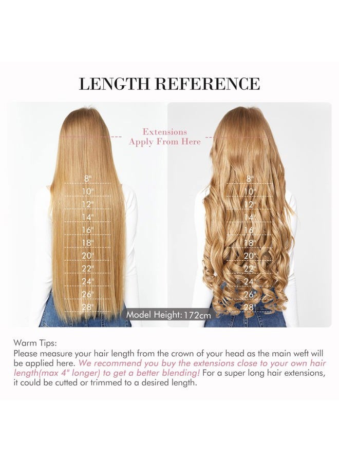 REECHO 20" 1-pack 3/4 Full Head Curly Wave Clips in on Synthetic Hair Extensions Hair pieces for Women 5 Clips 4.6 Oz Per Piece - Dark brown - Image 3