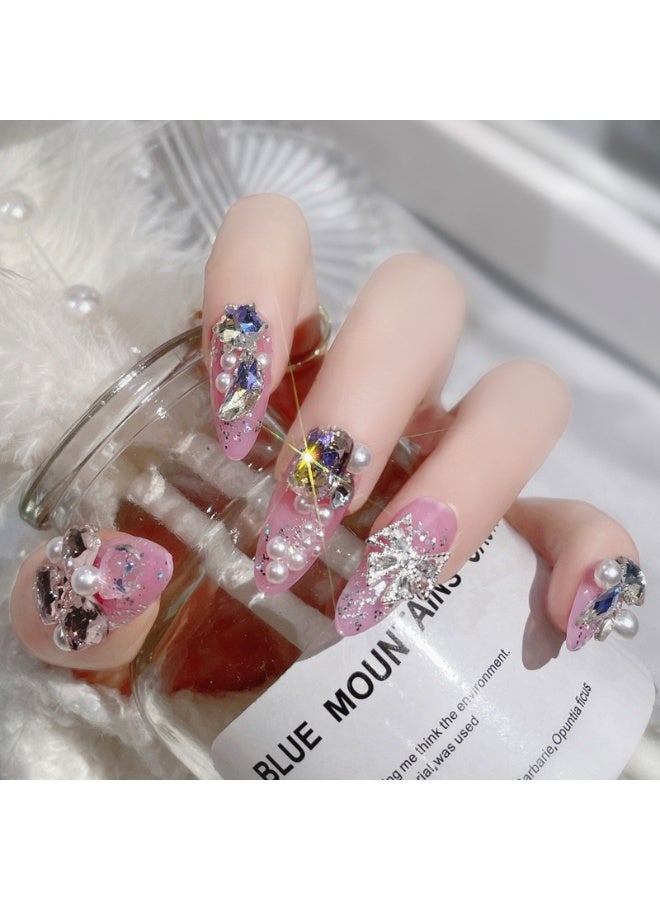 يوكانبي أظافر صناعية فاخرة بأحجار لامعة – تصميم عصري مستوحى من INS لأظافر لامعة وأنيقة - Image 4