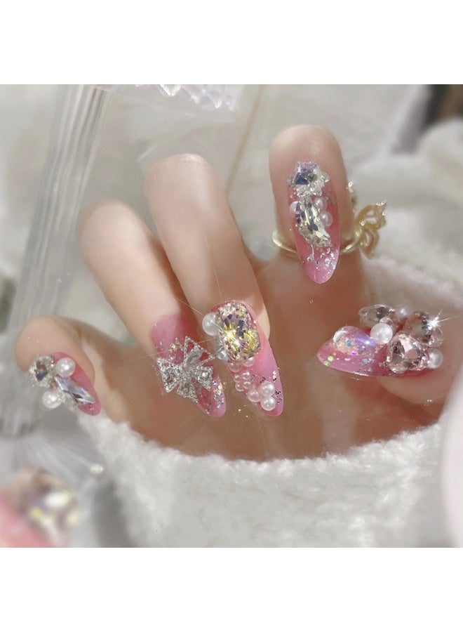 يوكانبي أظافر صناعية فاخرة بأحجار لامعة – تصميم عصري مستوحى من INS لأظافر لامعة وأنيقة - Image 3