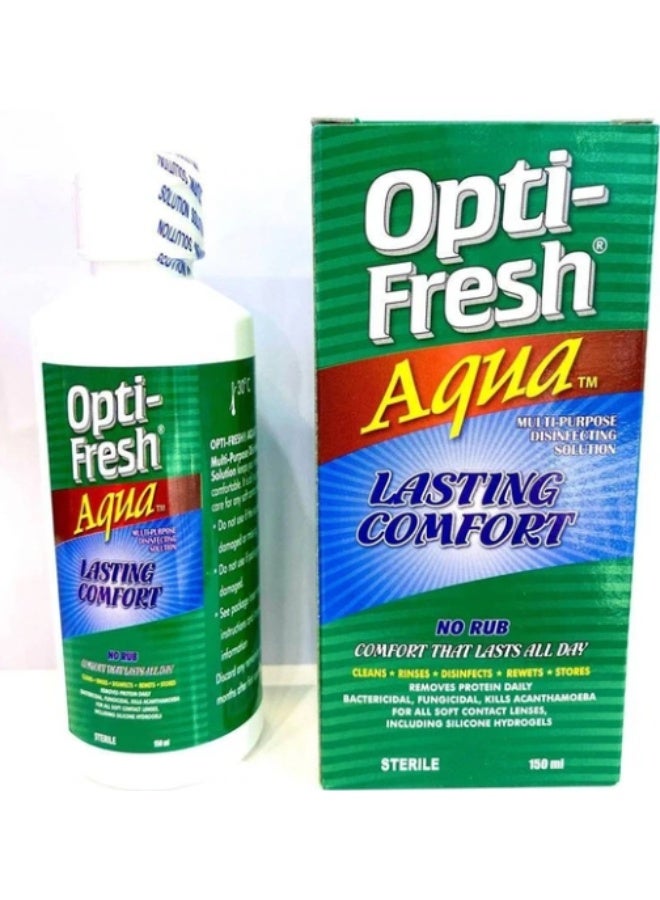 OPTIFRESH Opti Fresh Aqua Multi-Purpose Disinfecting Solution for Soft Contact Lenses - 150ml - Image 1