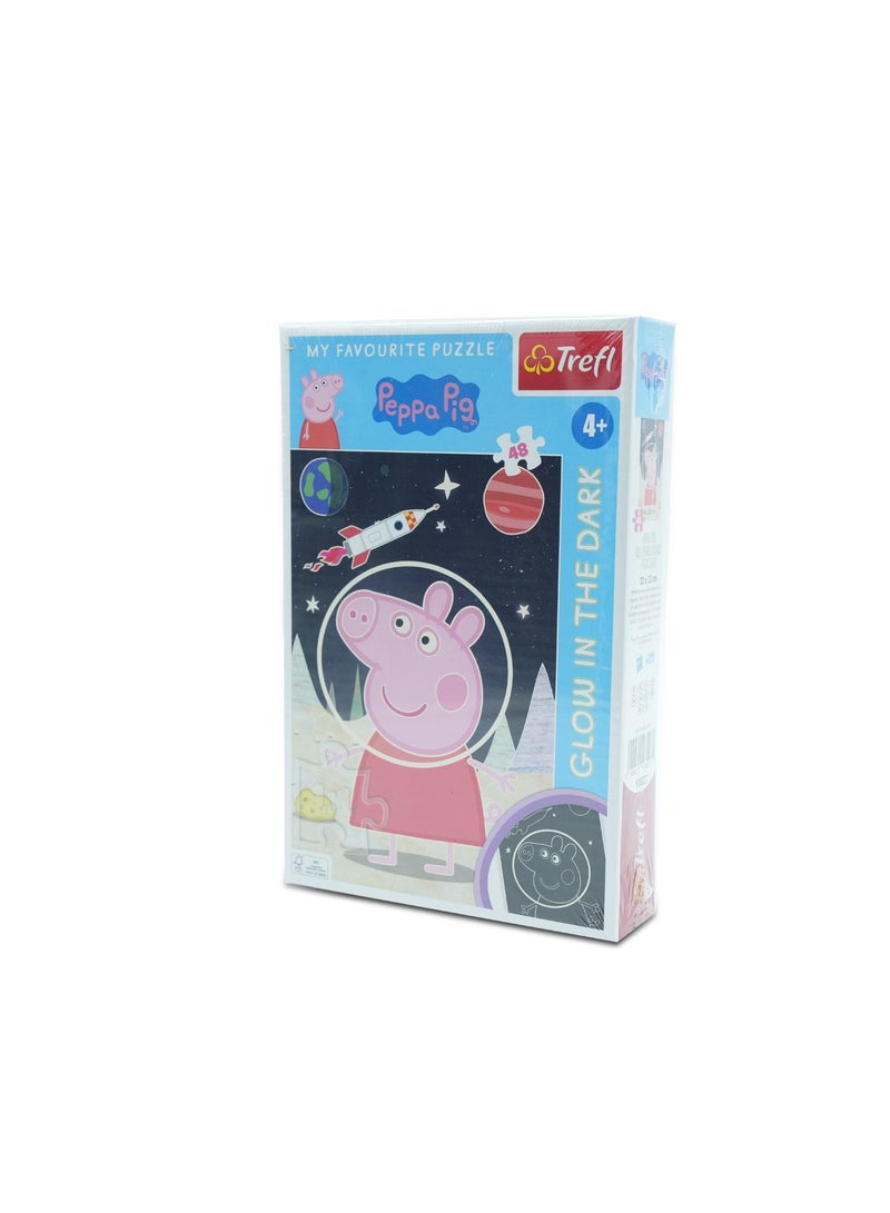 Trefl Peppa Pig Glow in the Dark Space Puzzle , 48 Piece Educational Jigsaw for Kids Ages 4+, My Favourite Puzzle Series by Trefl - Image 2