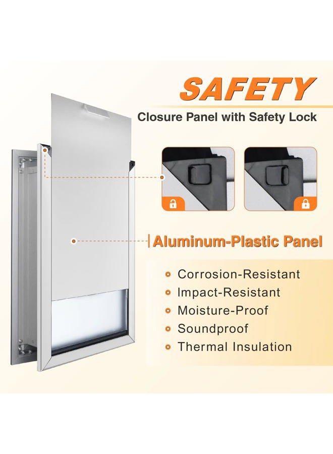 HANIML Extra Large Dog Door for Wall, Heavy Duty Aluminum Alloy Doggy Door with Telescoping Tunnel - Image 4