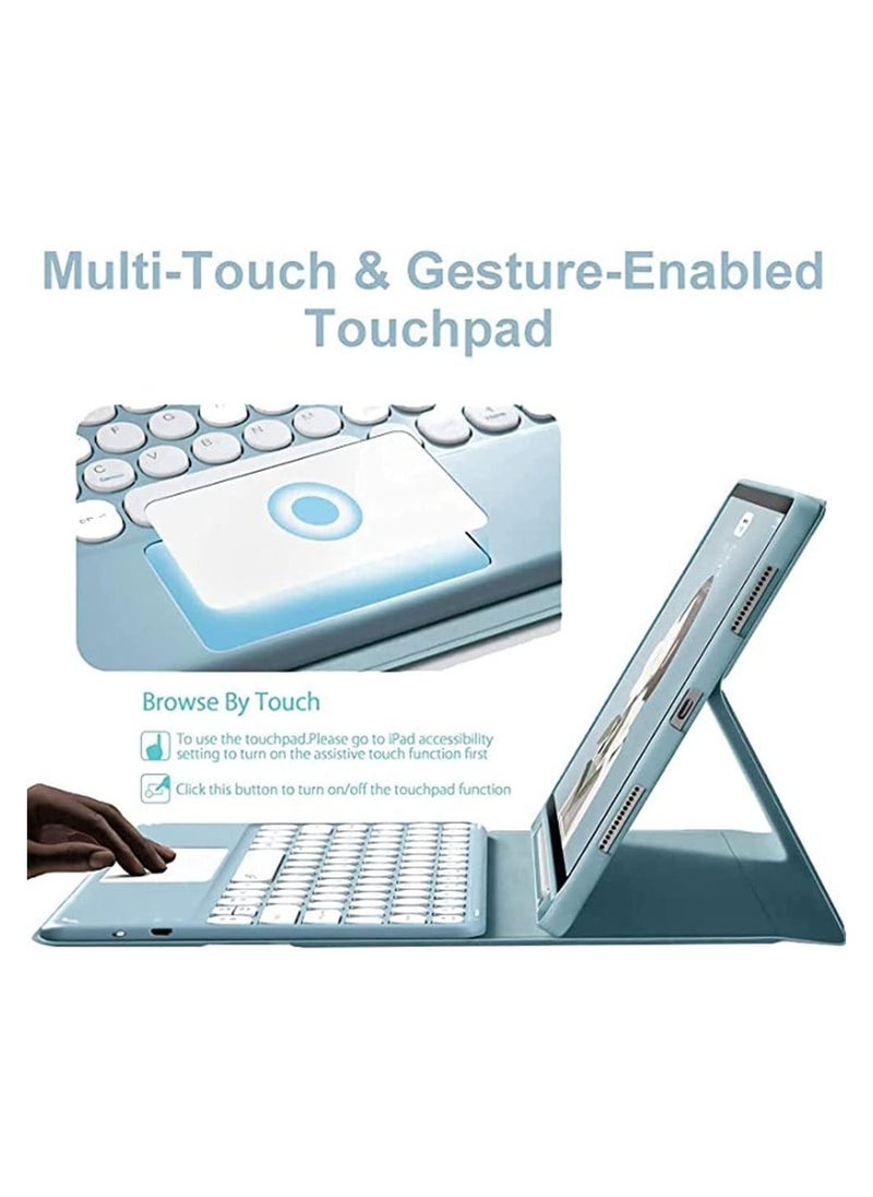 Aookay - [3 in 1] Arabic and English Keyboard Case for iPad (A16) 11th Generation 11 Inch 2025/ iPad 10th Generation 10.9 Inch 2022 Case with Bluetooth Mouse, Lightweight Cover with Detachable Touch Keyboard & Pencil Holder [Not Include Pen](Black) - Image 1