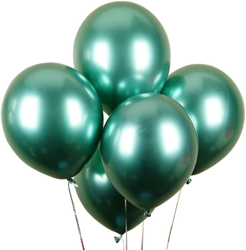 flavouredlove Colorful Metallic HD Party Balloons for Birthday Anniversary Baby Shower (Pack of 75, Dark Green) - Image 4