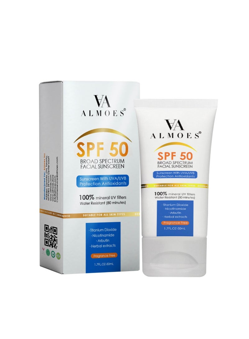 Almoes UV Clear Broad-Spectrum SPF 50- 50ml - Image 1