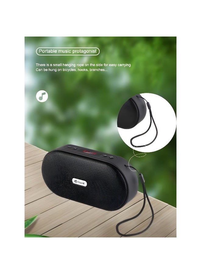 كيسونلي سبيكر محمول بتقنية بلوتوث من KISONLI موديل S8 PLUS  - صوت قوي قدرة 5 وات  - شاشة LCD -  بطارية 1200 مللي امبير -  يدعم تشغيل من USB وكارت TF  - لون اسود - Image 3