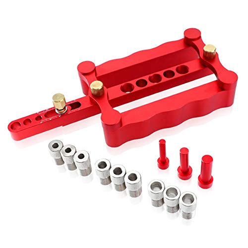 Joywayus Self Centering Dowelling Jig, Imperial Standard 1/4"5/16"3/8" Dowels Jig Accessories, Wood Dowel Hole Drilling Guide Woodworking Tools Positioner Locator Update Wavy - Image 1