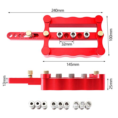 Joywayus Self Centering Dowelling Jig, Imperial Standard 1/4"5/16"3/8" Dowels Jig Accessories, Wood Dowel Hole Drilling Guide Woodworking Tools Positioner Locator Update Wavy - Image 2