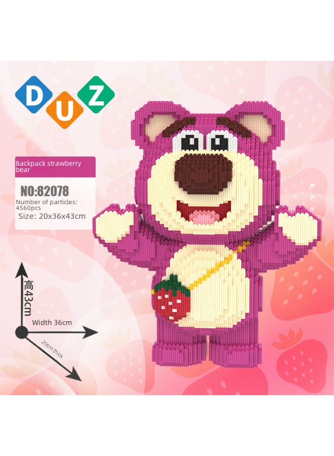 Blocks Toys - Cars Trucks Building Sets Construction Toys For Kids Educational Creative Play Compatible Lego Sets-Color:9136 Strawberry Bear 37cm - Image 2