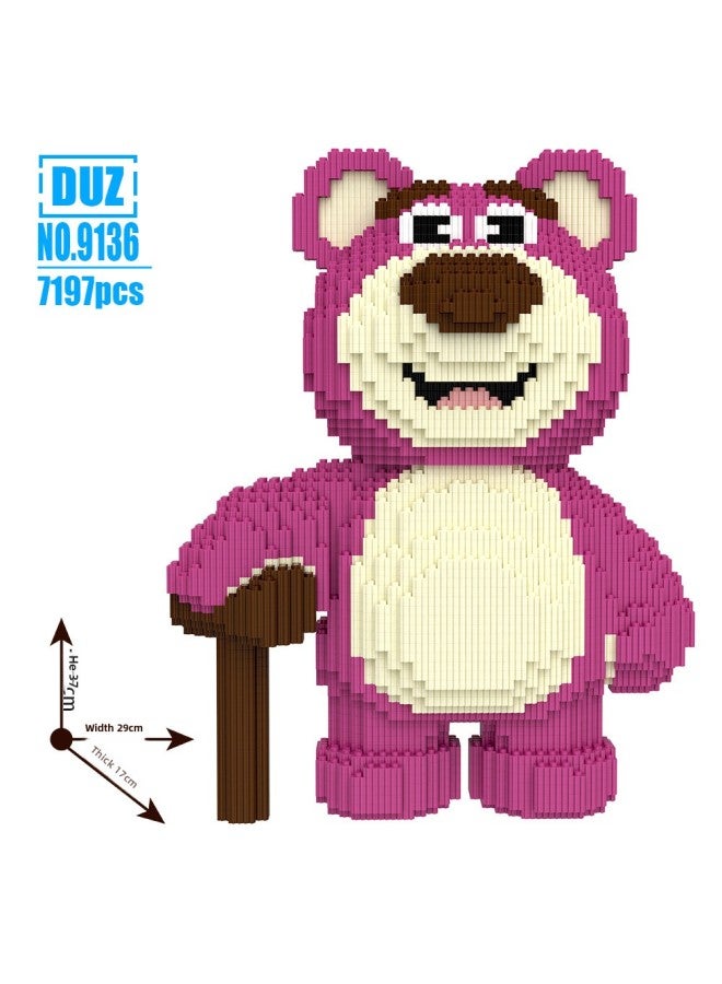 Blocks Toys - Cars Trucks Building Sets Construction Toys For Kids Educational Creative Play Compatible Lego Sets-Color:9136 Strawberry Bear 37cm - Image 1