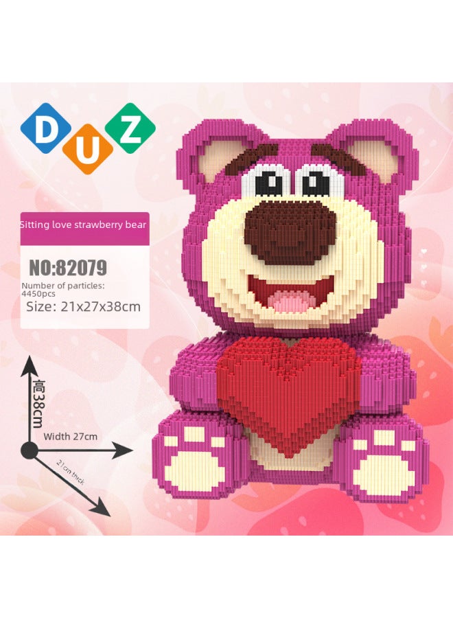 Blocks Toys - Cars Trucks Building Sets Construction Toys For Kids Educational Creative Play Compatible Lego Sets-Color:9136 Strawberry Bear 37cm - Image 5