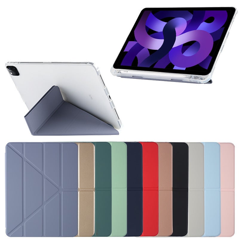 Ipad10.9 Protective Case Is Suitable For Air4/5 Solid Color Right Pen Slot Pro11 Soft Tpu Shell Pro12.9 Leather Case - Image 2